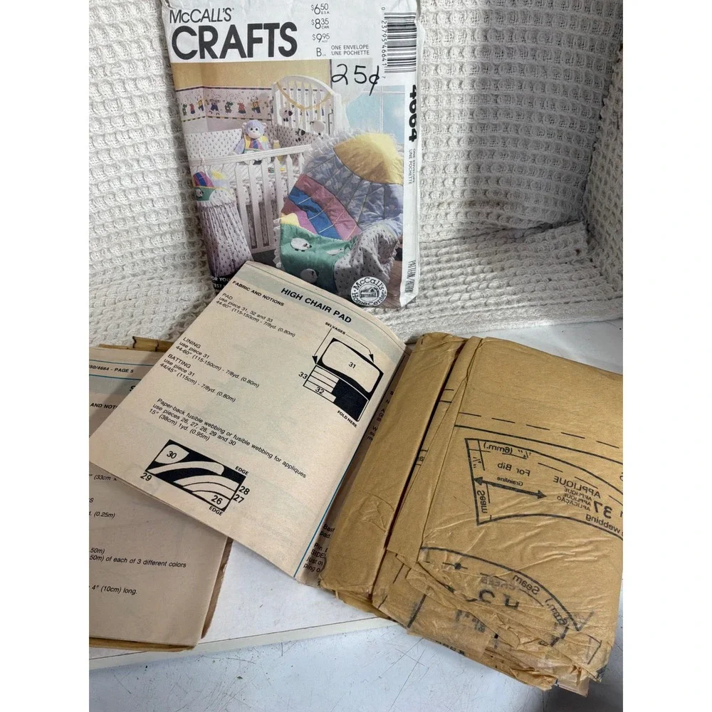 Vintage Nursery McCall's Crafts Sewing Pattern 4664 OS Multicolor